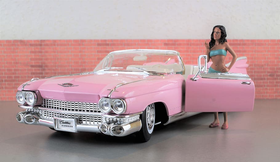 Model Car, Cadillac, Cadillac, Cadillac Eldorado, pink, auto, HD wallpaper