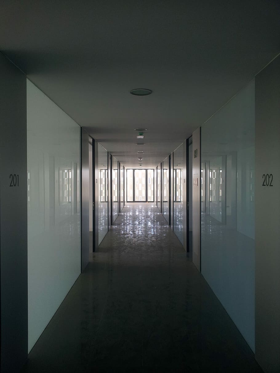 Corridor, Gang, Tract, Office, System, efficiency, symmetry, HD wallpaper