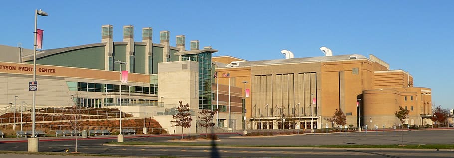 Tyson Events Center in Sioux City, Iowa, building, parking lot, HD wallpaper