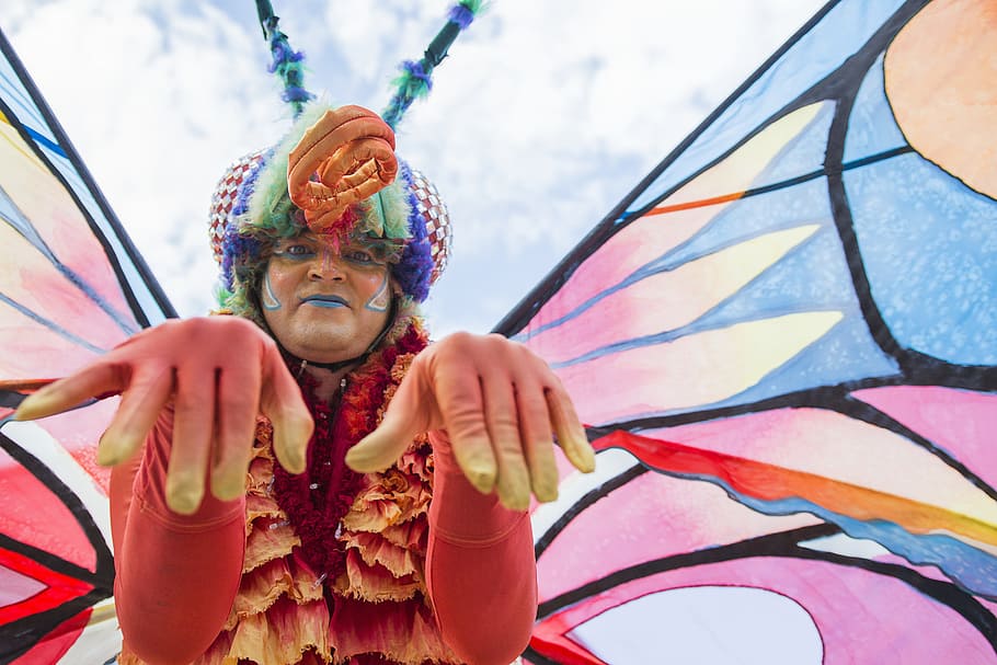 performer, butterfly, performance, performing, artist, costume HD wallpaper