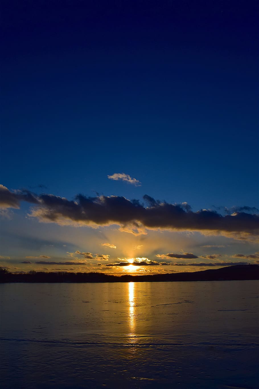lake, sunset, cloud, ice, frozen, coast, water, nature, sky HD wallpaper