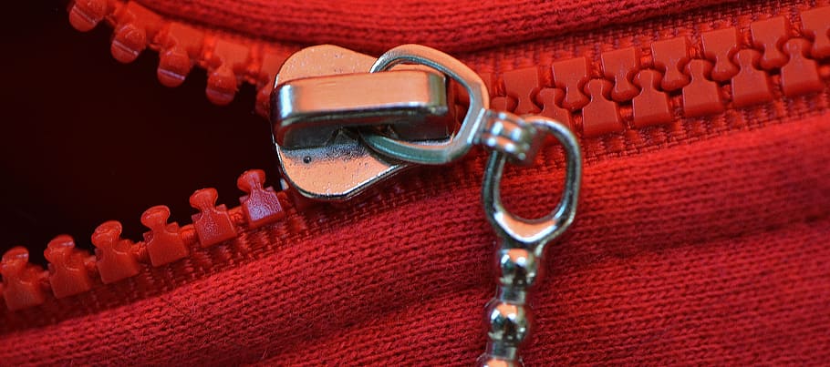 zip, red, coarse, jacket, open, no people, metal, protection HD wallpaper