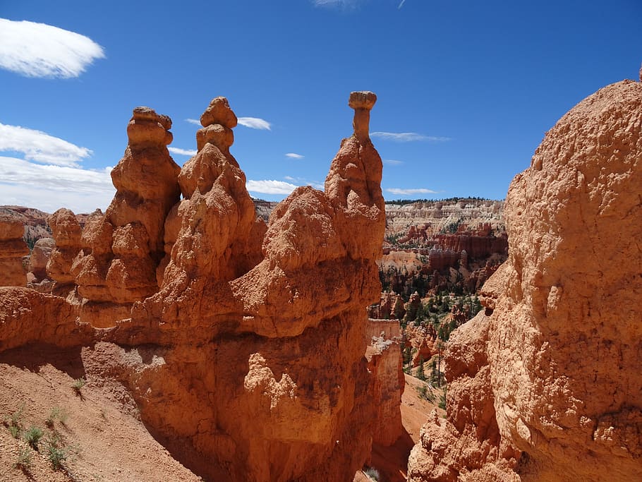 Rocks, Orange, summer, desert, utah, nature, landscape, uSA HD wallpaper