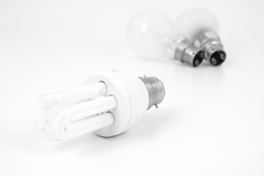 selective focus photography of white CFL bulb, efficient, electric HD wallpaper