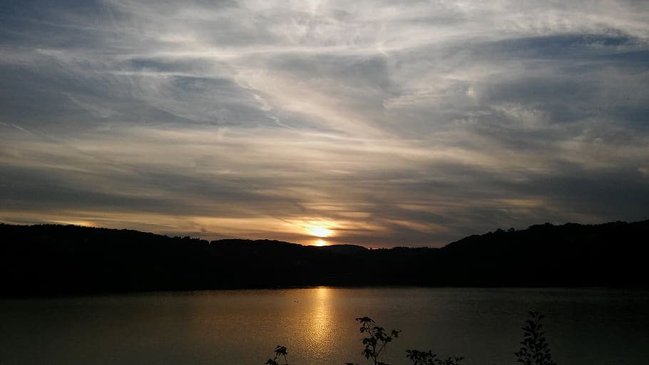 sunset, nature, dawn, waters, sky, cloud - sky, beauty in nature HD wallpaper