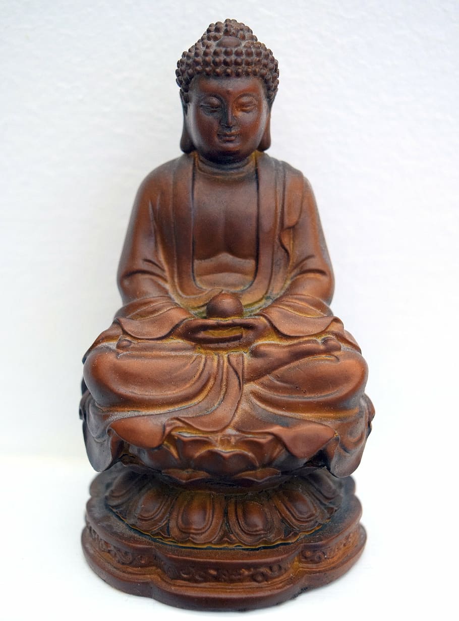 buddha, zen, meditation, figurine, wood, buddhism, statue, serenity, HD wallpaper