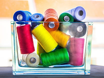 assorted-color thread roll lot, sewing, colorful, tailor, craft HD wallpaper