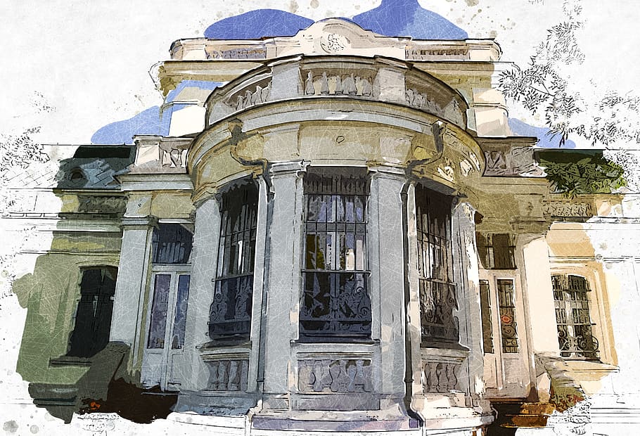 white house illustration, architecture, library, building, old HD wallpaper