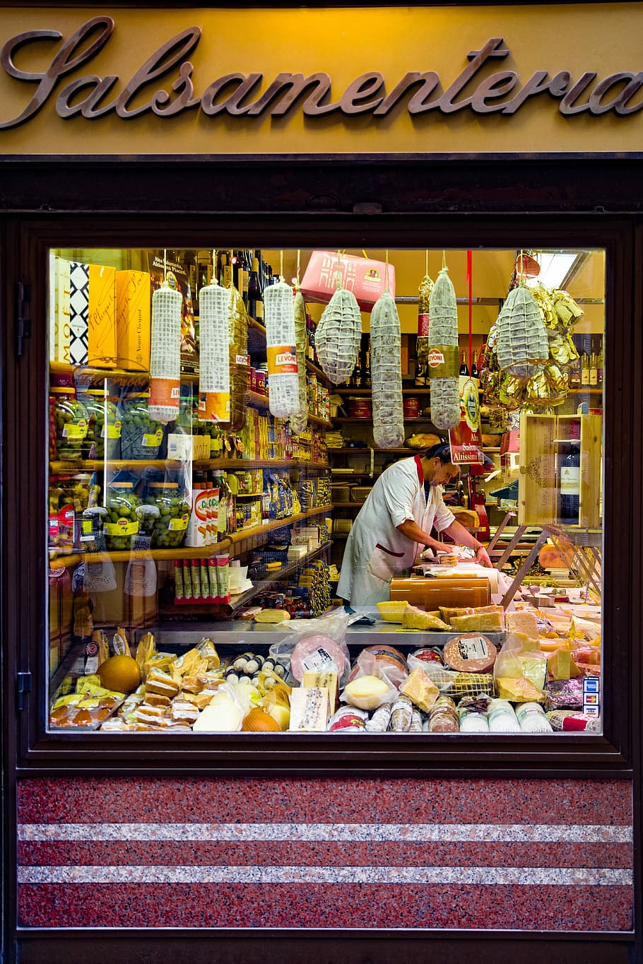 Salsamenteria storefront, shop, food, italian, gastronomy, conditioning, HD wallpaper