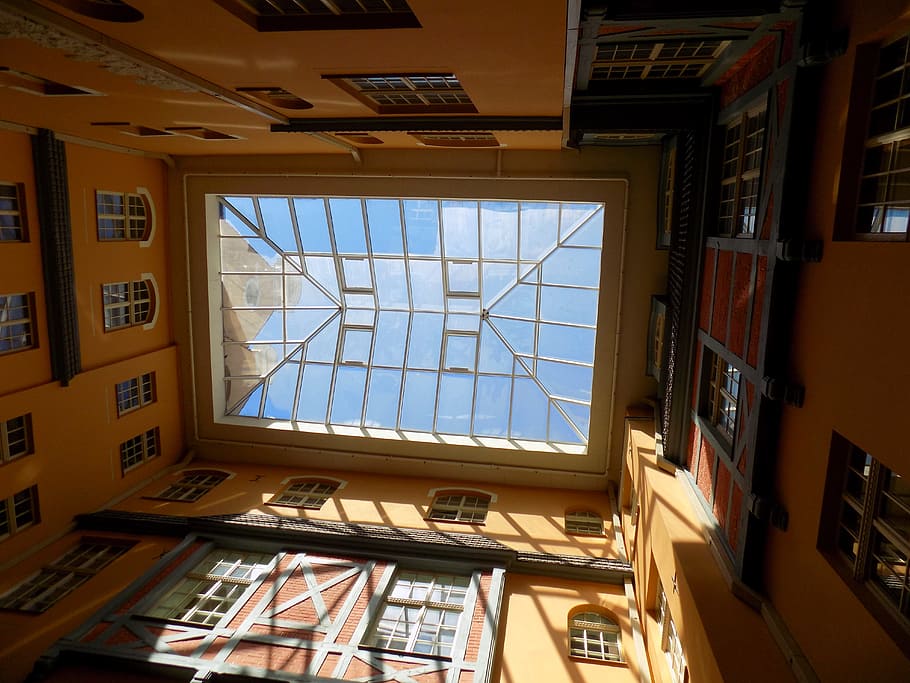 sky, window, glass, roof, glass roof, architecture, structure HD wallpaper