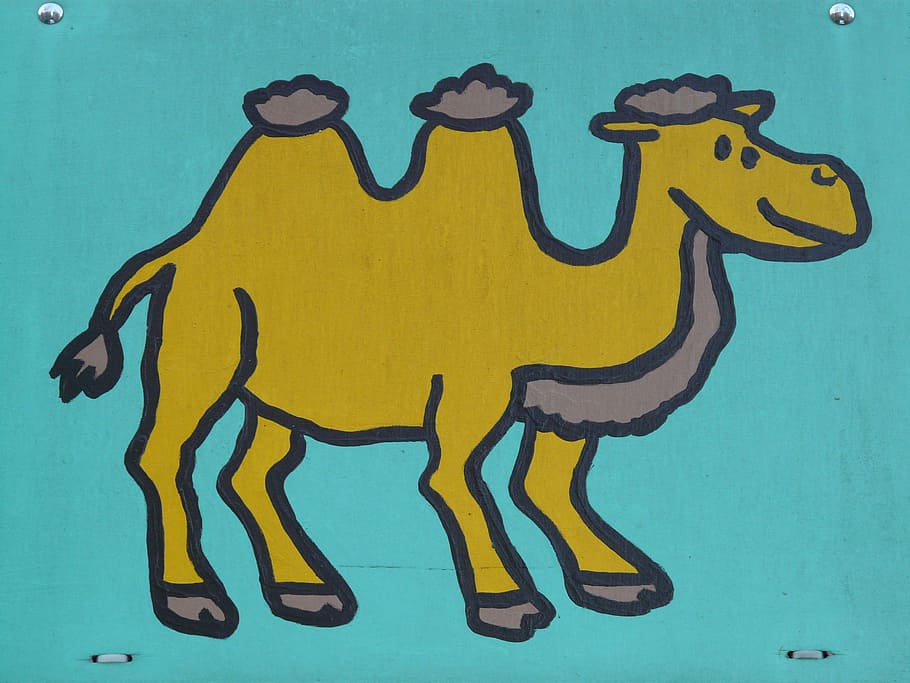 camel, comic, figure, image, paint, cartoon character, drawing, HD wallpaper