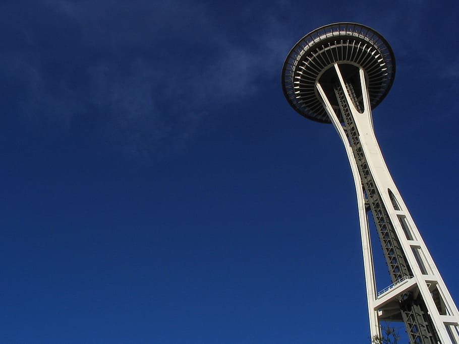 low-angle photo of Space Needle Tower, seattle, architecture HD wallpaper