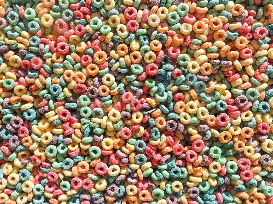 bunch of cereals, assorted-colored candy lot, colour, food, structure, HD wallpaper