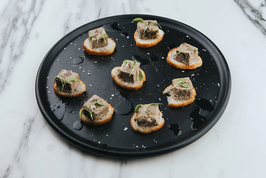 canapés, canape, croute, pate, cocktail, gourmet, party, food, HD wallpaper