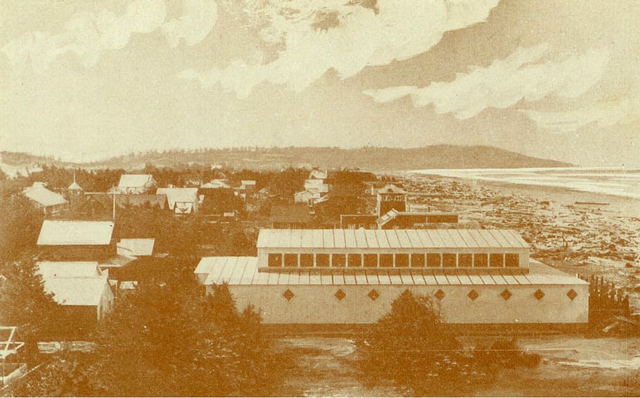 Crystal Baths, Long Beach, Washington, about 1905, photos, public domain, HD wallpaper