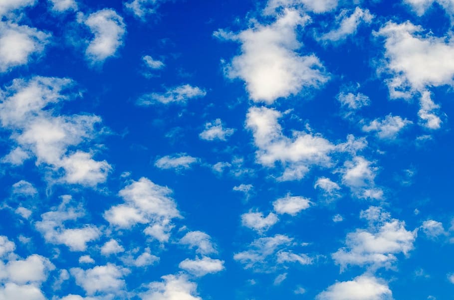 low-angle view of cirrus clouds, sky, blue, heaven, heavenly, HD wallpaper