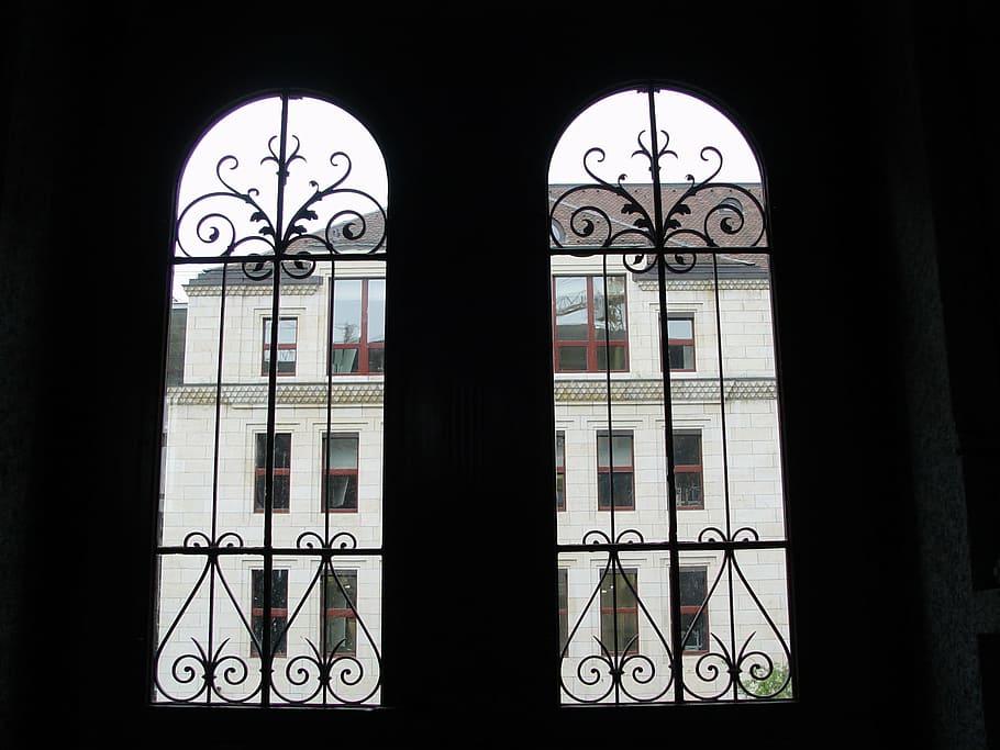 window, round window, arch, architecture, building, built structure HD wallpaper