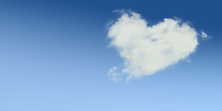 cloud formation, love, clouds, romance, sky, romantic, greeting card HD wallpaper