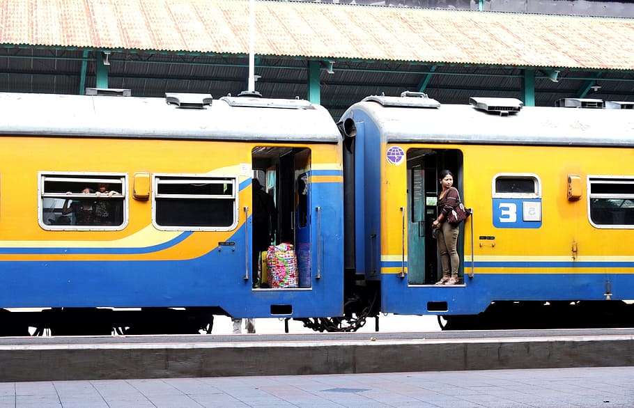 transportation, train, indonesia, java, kereta api sri tanjung, HD wallpaper