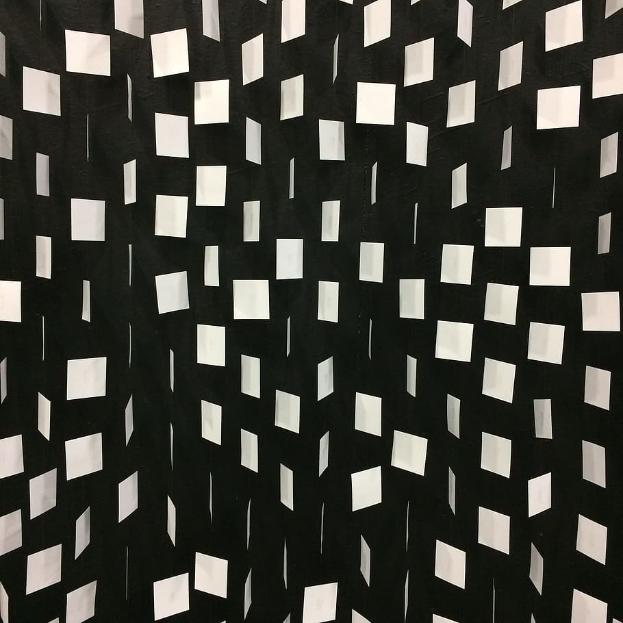 Black, White, Geometric, Squares, Design, pattern, modern, backdrop HD wallpaper