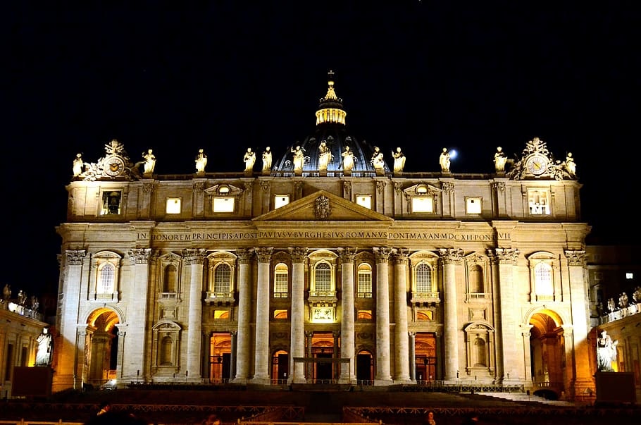 Rome, San Pietro, Vatican, st peter's basilica, italy, monument, HD wallpaper