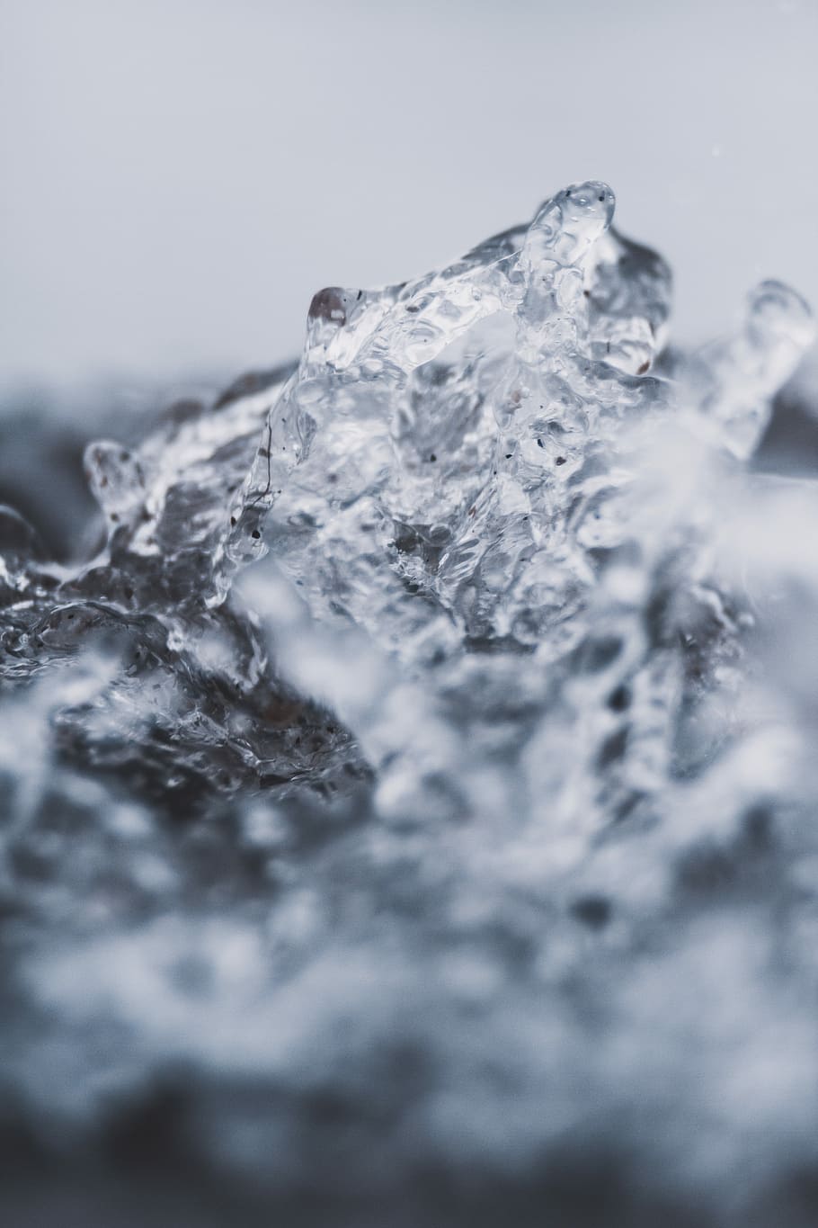 clear ice in macro photography, body of water, wave, splash, sea HD wallpaper