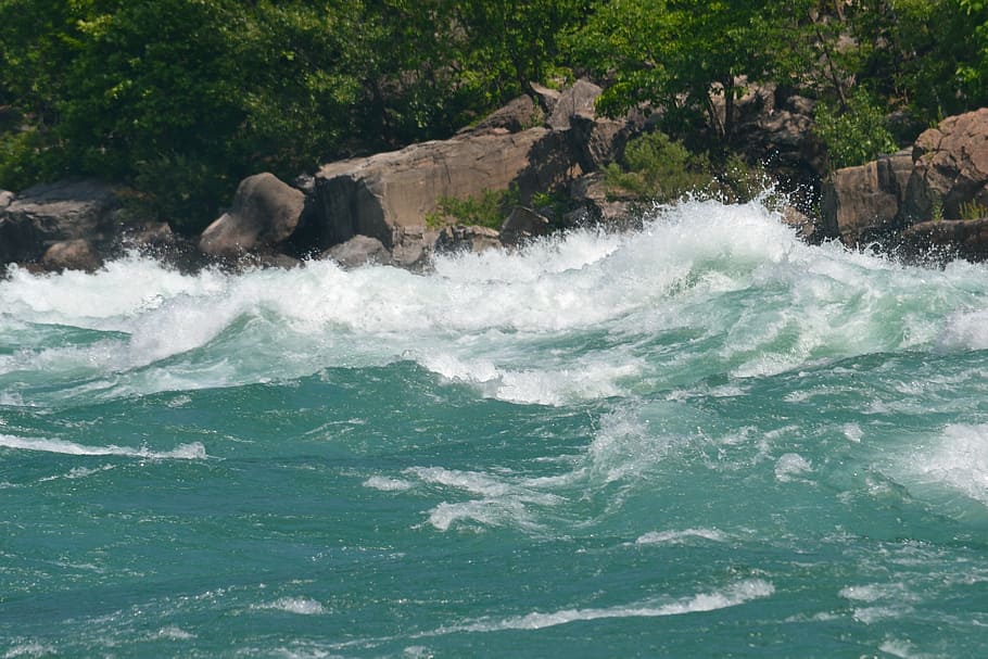 river, rapids, water, rock, nature, landscape, outdoors, splash HD wallpaper
