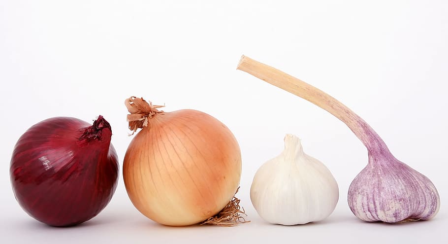 HD wallpaper: Red Brown White and Purple Onions And Garlic ...