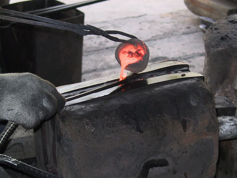 metal, molten, blacksmith, mold, glowing, hot, occupation, forge HD wallpaper