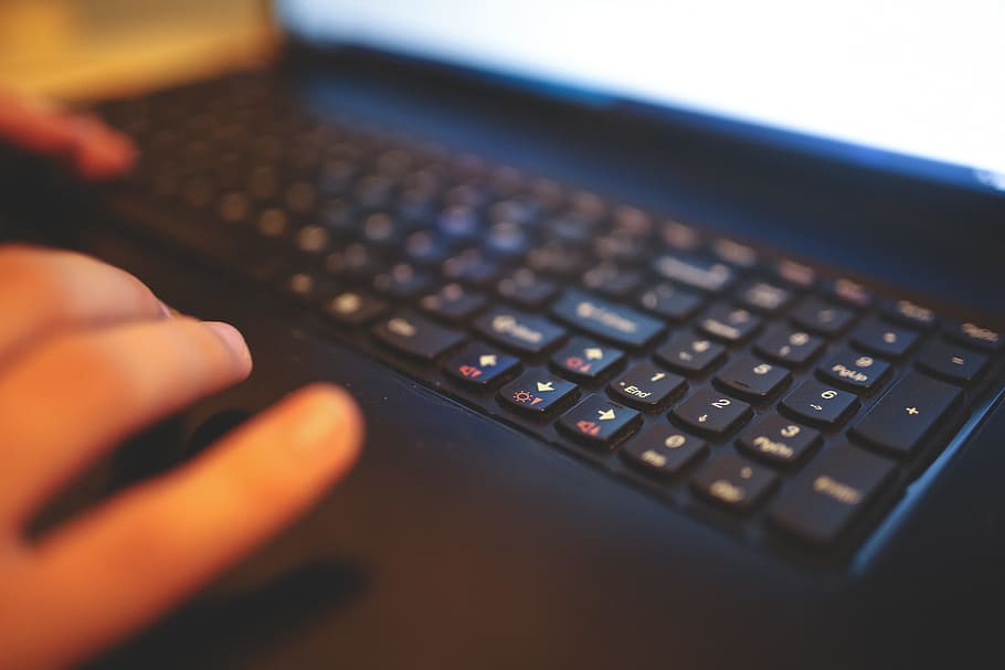 Close up notebook keyboard, hand, laptop, typing, writer, writing HD wallpaper