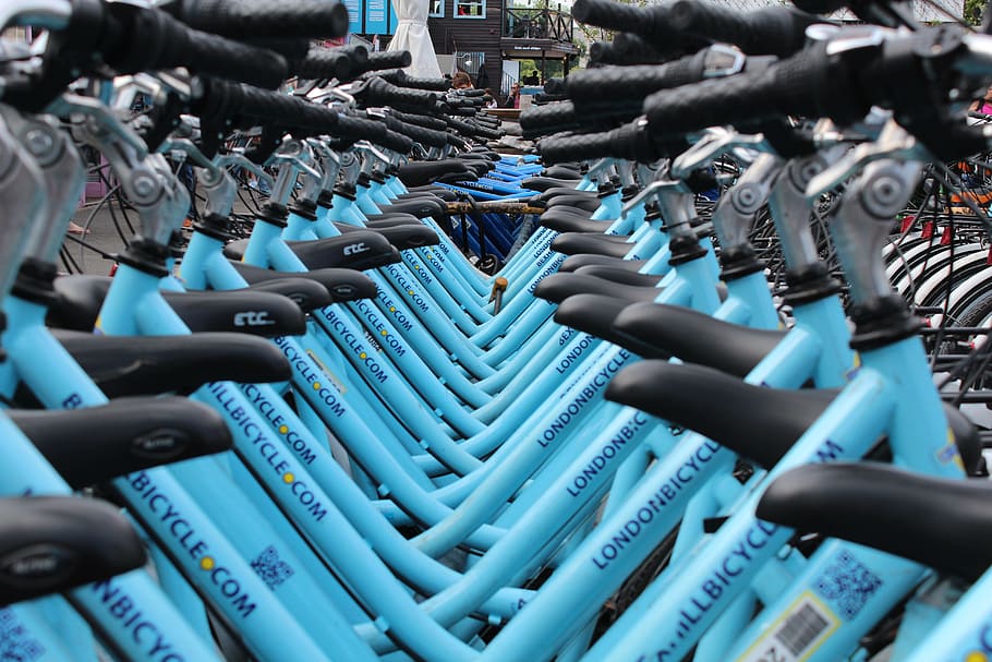 Bicycles, Wheels, Cycling, Bike, blue, london, london bicycle, HD wallpaper