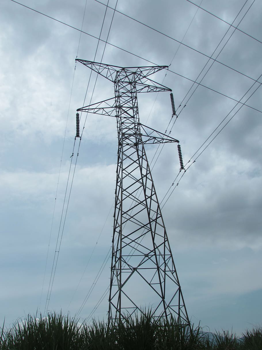 electricity, tower, electrical tower, energy, hv, supply, lying HD wallpaper