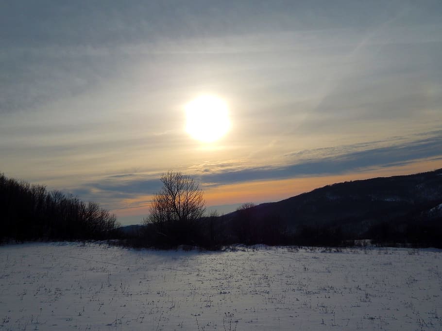 Divcibare, Hiking, Mountain, Winter, snow, sun, sunrise, landscape, HD wallpaper