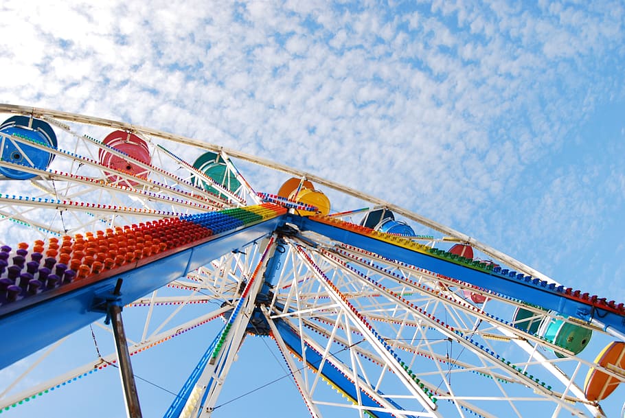 entertainment, carousel, sky, amusement park ride, ferris wheel, HD wallpaper