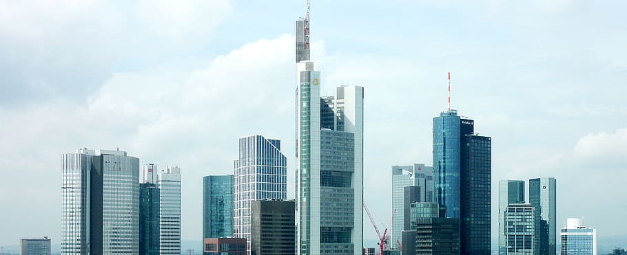 high-rise buildings during daytime, skyline, frankfurt, skyscrapers, HD wallpaper