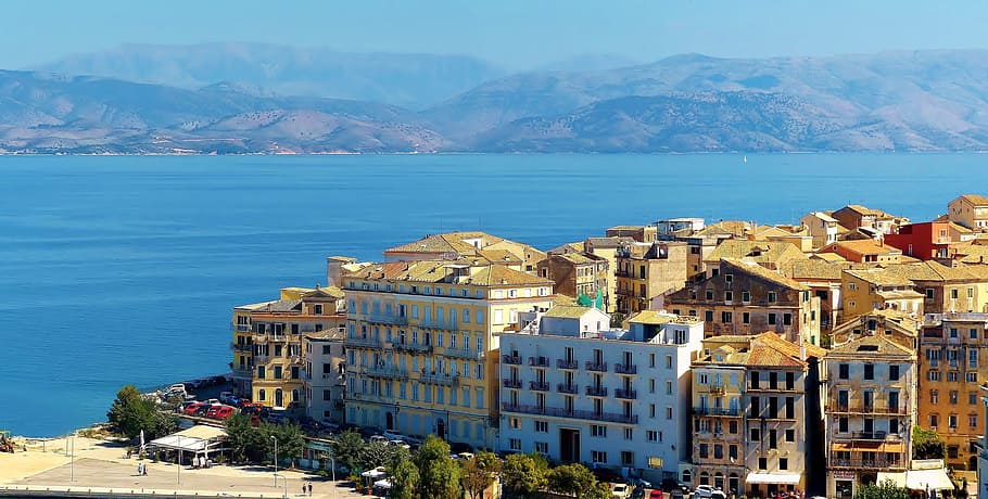 corfu, travel, greece, island, tourism, landscape, mediterranean, HD wallpaper