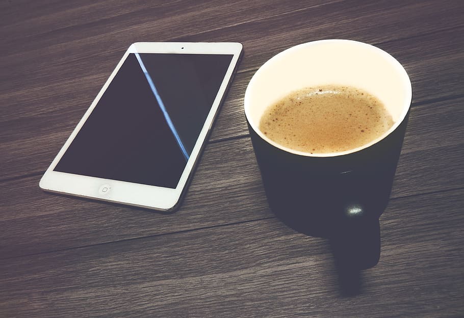 ipad, coffee, tablet, tecnnology, refreshment, drink, food and drink HD wallpaper