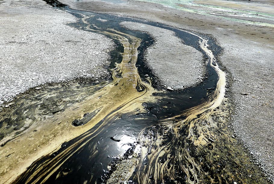 black and beige river during daytime, flow, mud, pool, chemistry HD wallpaper