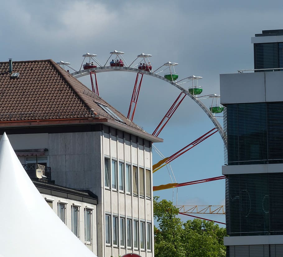 Ferris Wheel, Festival, by looking, hessian, year market, pleasure, HD wallpaper