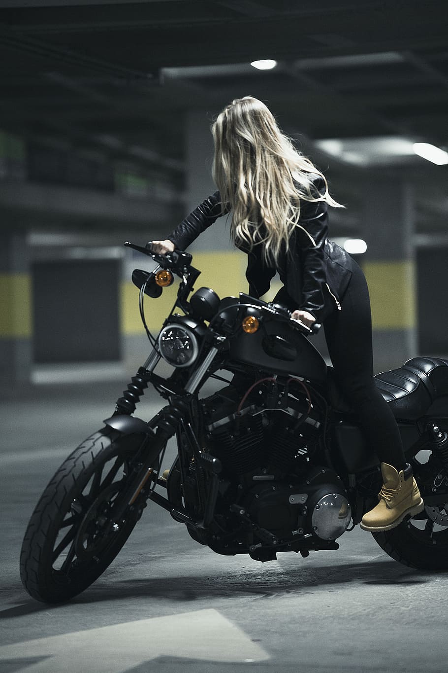 MX Moto, woman riding on black cruiser motorcycle, motorbike, HD wallpaper