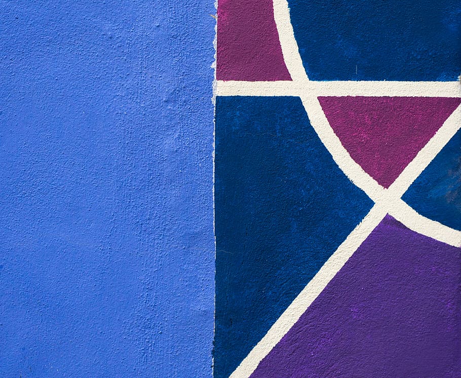 Violaceous, close view of blue and purple painted surface, wall HD wallpaper