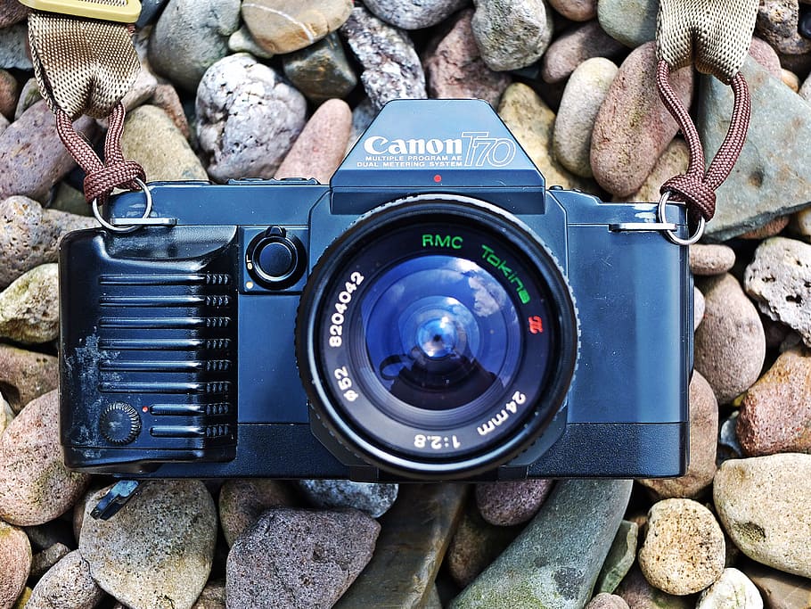 camera, canon, t70, analog, vintage, old, retro, hipster, vhs HD wallpaper