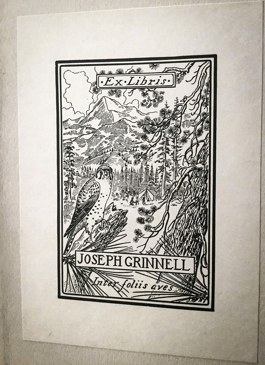 book, book-plate, ex-libris, forest, grinnell, scientist, library HD wallpaper