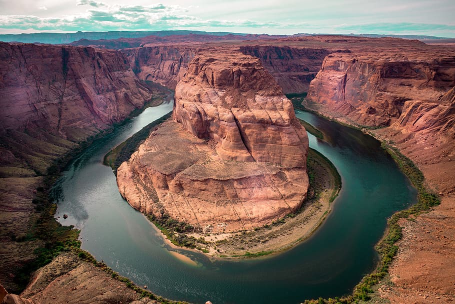 Horseshoe Bend, Arizona, aerial shot, nature, colorado River HD wallpaper