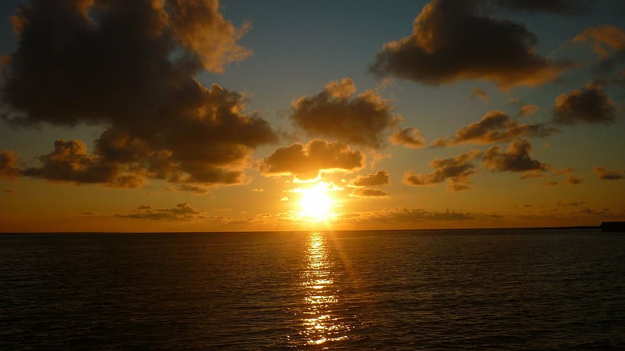 sunset, sea, landscape, sky, water, horizon, scenics - nature HD wallpaper