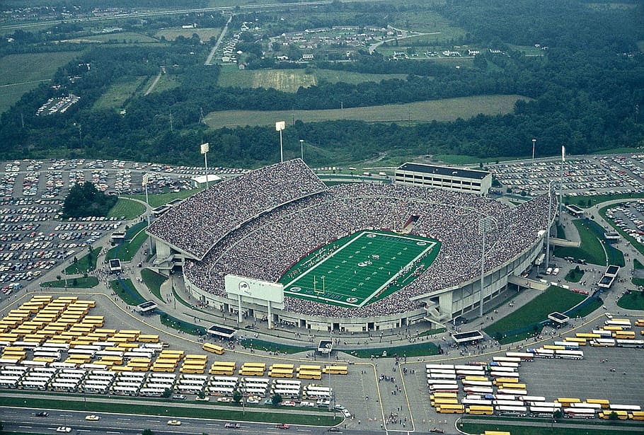 birds eye view of football stadium full of people, Air, Balloon, HD wallpaper