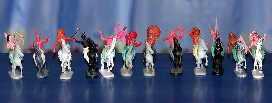 Indians, Native, Chiefs, Figurines, plastic, horses, riding HD wallpaper