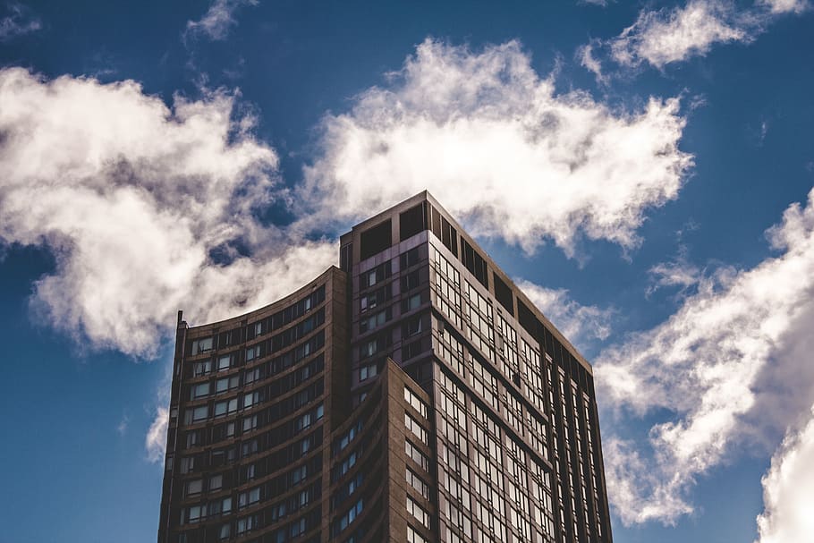architecture, building, infrastructure, clouds, blue, sky, building exterior HD wallpaper