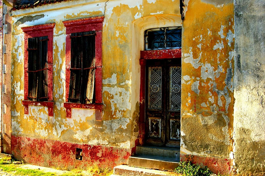 old, architecture, window, home, wall, door, street, building HD wallpaper