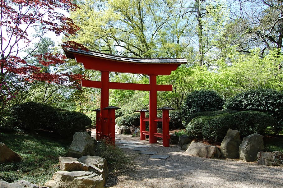 Torri Gate to Heaven in the garden in Birmingham, Alabama, B